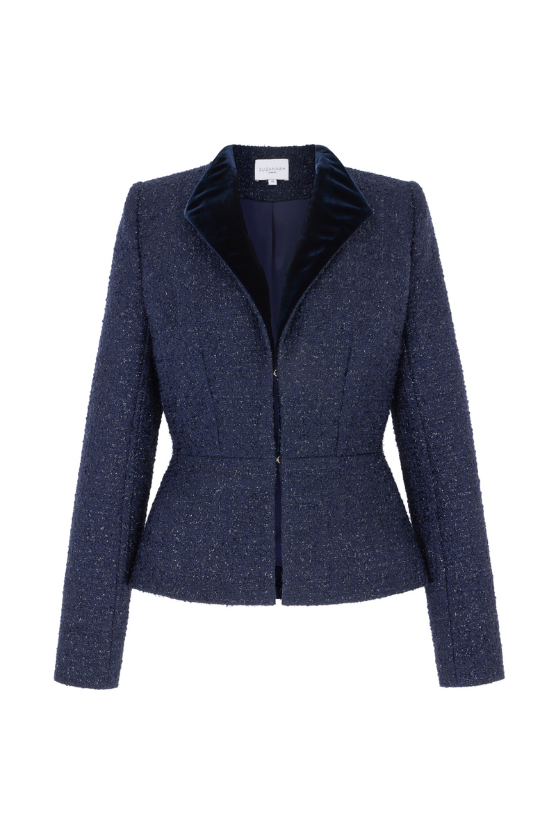 ❤️New Yorker British tweed jacket Navy Cresswell Jacket | Navy Tweed | Suzannah London