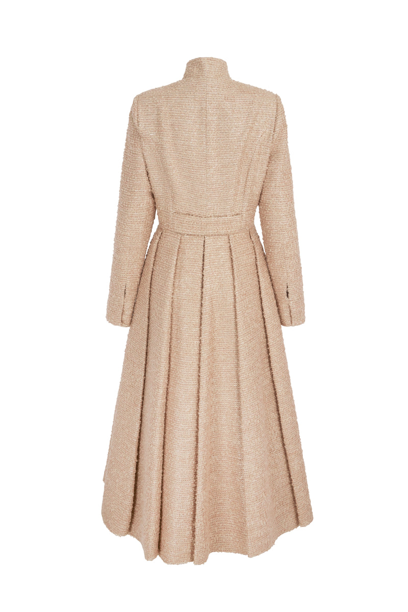 Suzannah London | Madrid Coat Dress Metallic Tweed | Blush Pink