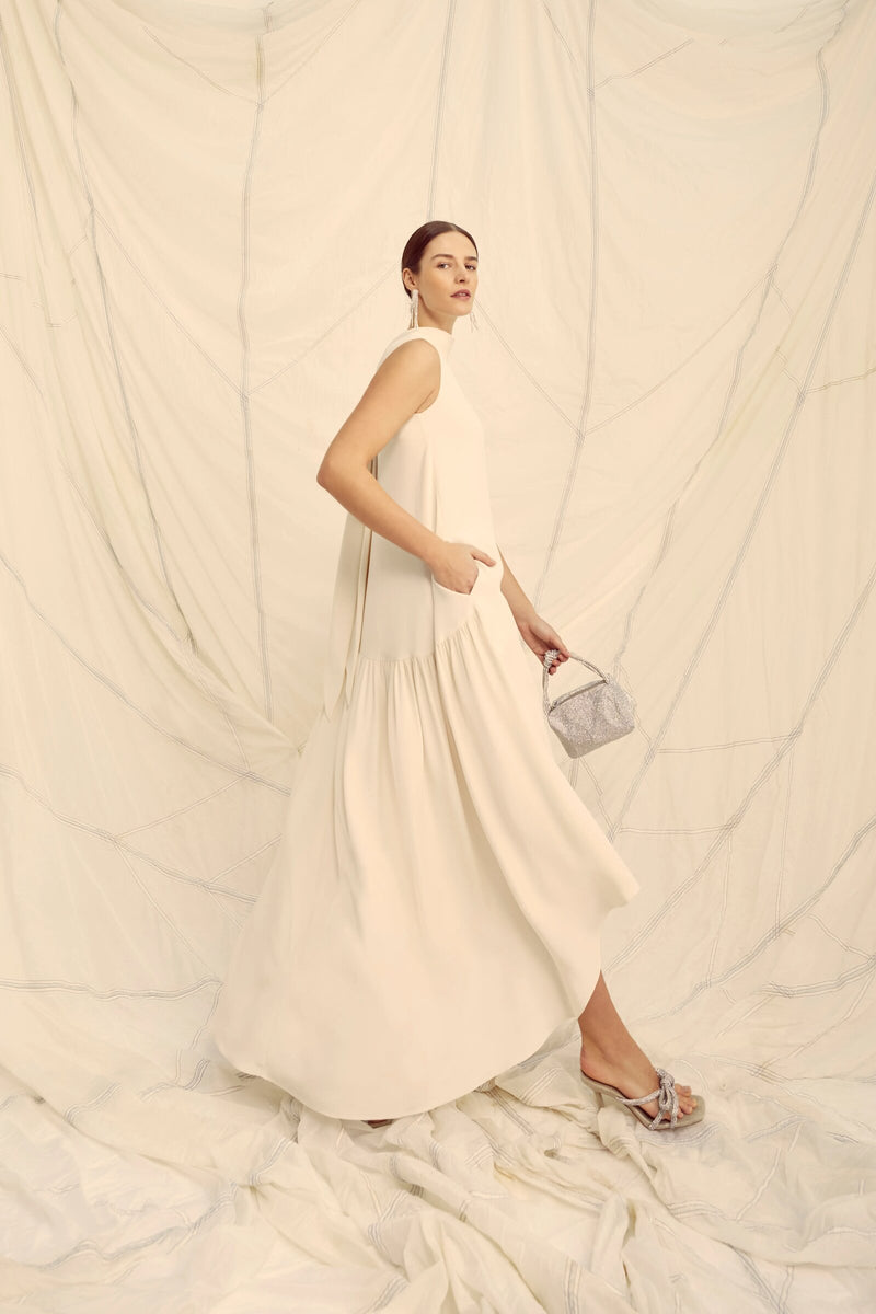 Suzie Dress - Ivory Denim