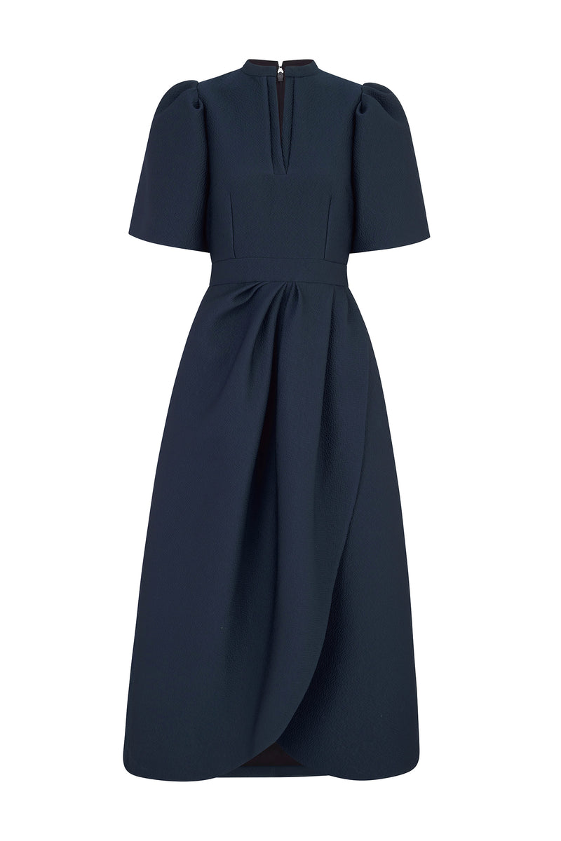 Suzannah London | Delphine Dress Navy Cloqué