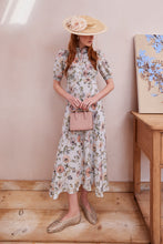 Load image into Gallery viewer, Gloria Silk Tea Dress Anemone Floral
