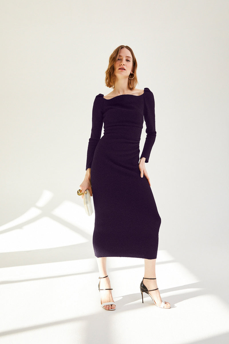 Halley Dress | Blackcurrant Stretch Crepe
