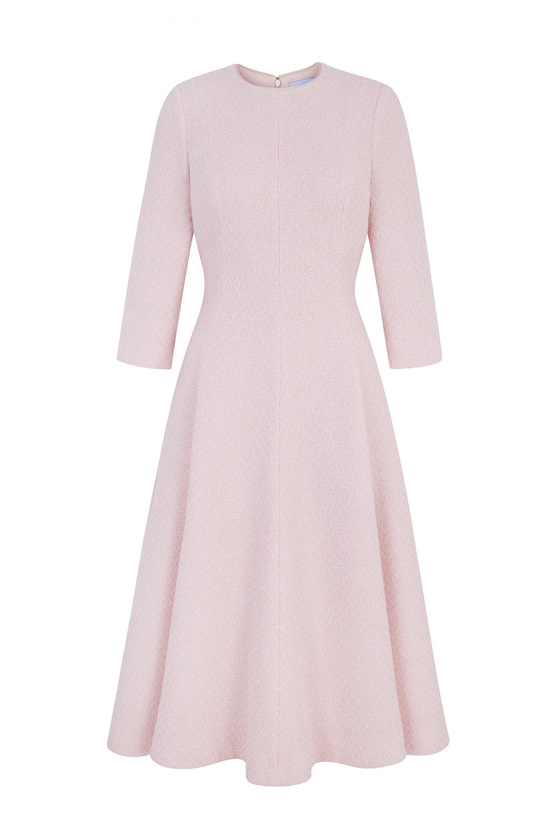 Lucy Midi Dress | Pink Shimmer Tweed | Luxury Occasion Dresses