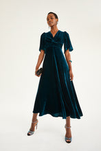 Load image into Gallery viewer, Paige Peacock Velvet Midi Dress