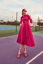 Load image into Gallery viewer, Rimini Raspberry Roses Cloqué Shirt Dress