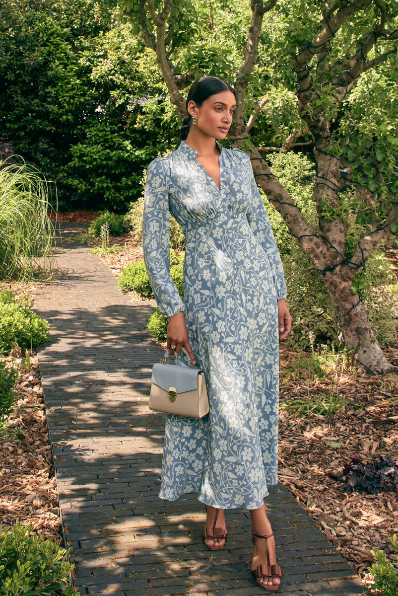 Suzannah London x Rob Ryan Tea Dress Smokey Blues