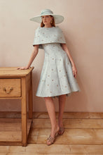 Load image into Gallery viewer, Cape and Showstopper Outfit Petal Jacquard Blue