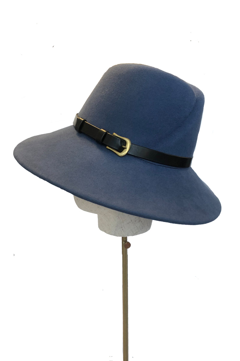 The Stafford Trilby | Blue Felt | Suzannah London | Luxury Millinery