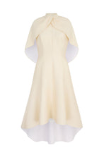 Load image into Gallery viewer, Viola Cape Dress Lemon and White