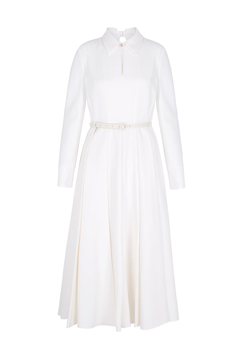 Adelyn Couture White Silk Shirt Dress Adelyn Couture White Silk Shirt Dress