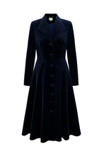 Load image into Gallery viewer, Luxury Navy Velvet Coat Dress