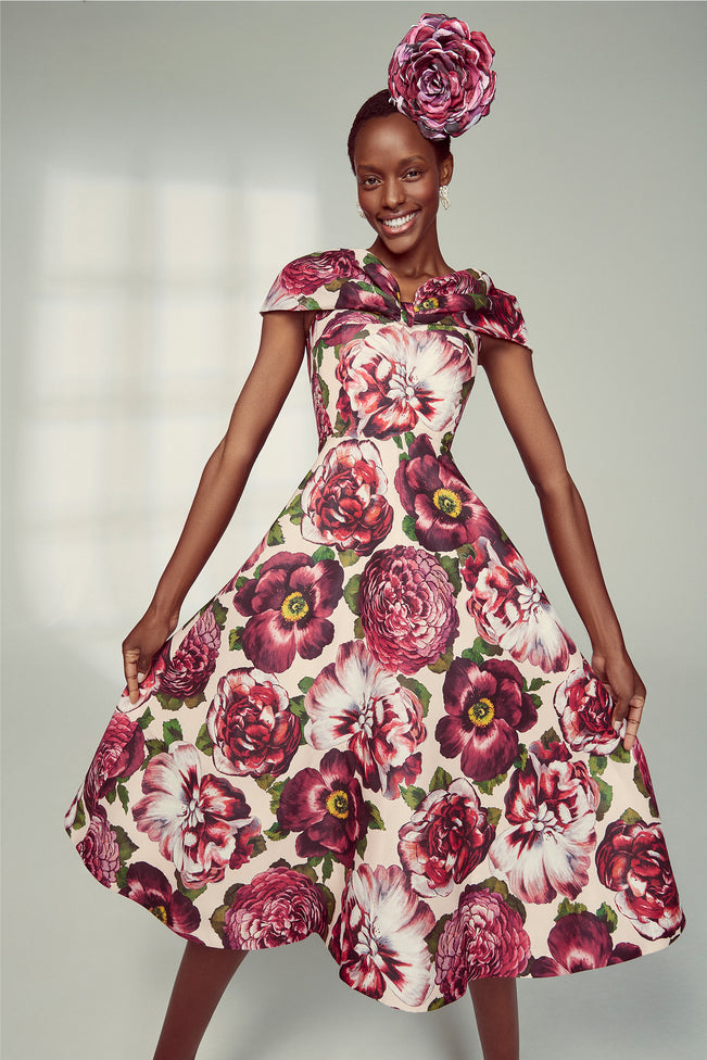 Reha Blush Floral Explosion Gown