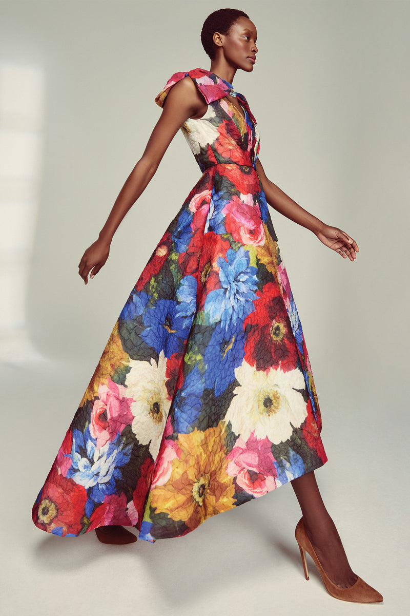 Thalia Tiered Gown in Pink