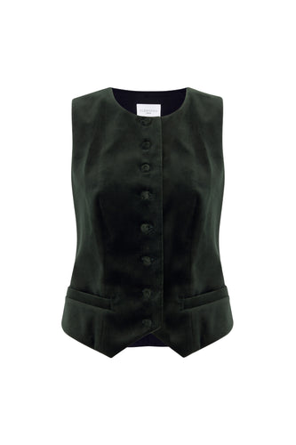 Taylor 25 Waistcoat Olive Velvet
