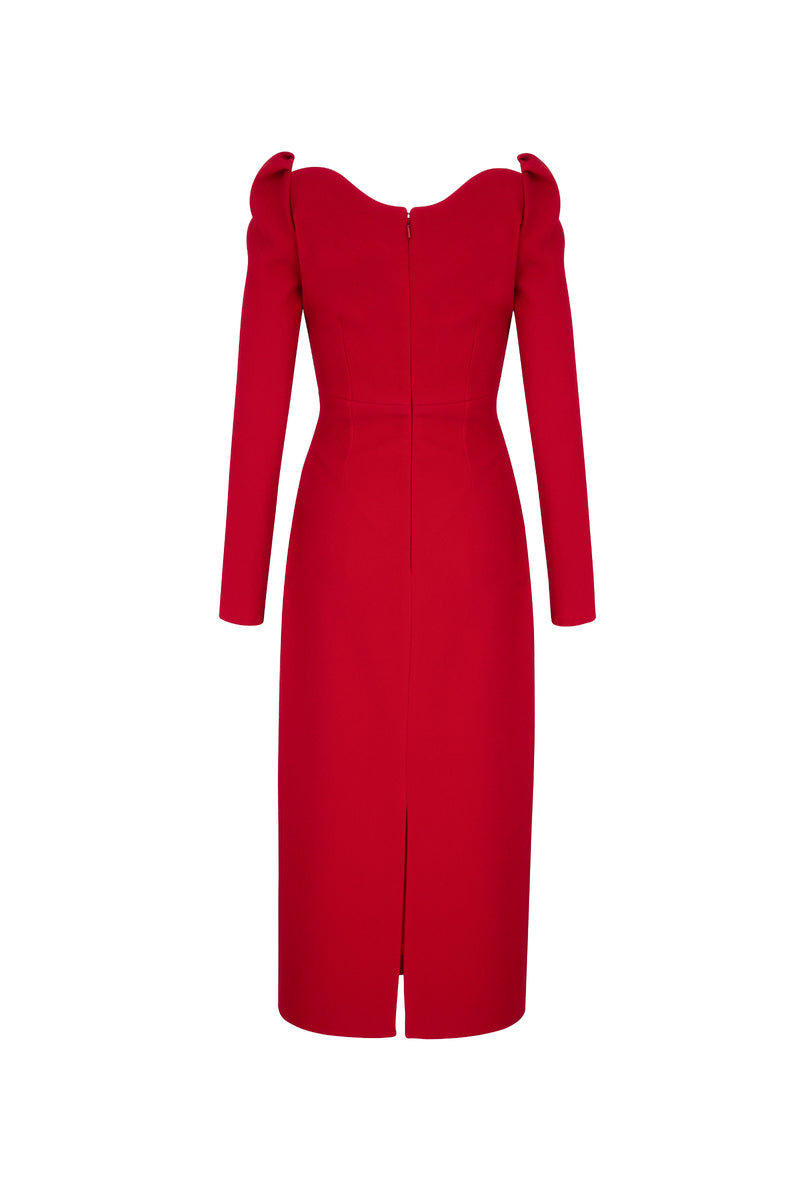 Load image into Gallery viewer, Piper Dress Ruby Cloqué - ARCHIVE SALE
