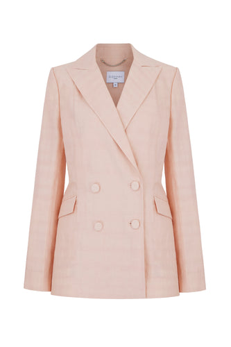 Rappalo Double Breasted Blazer Pink Luxe Linen