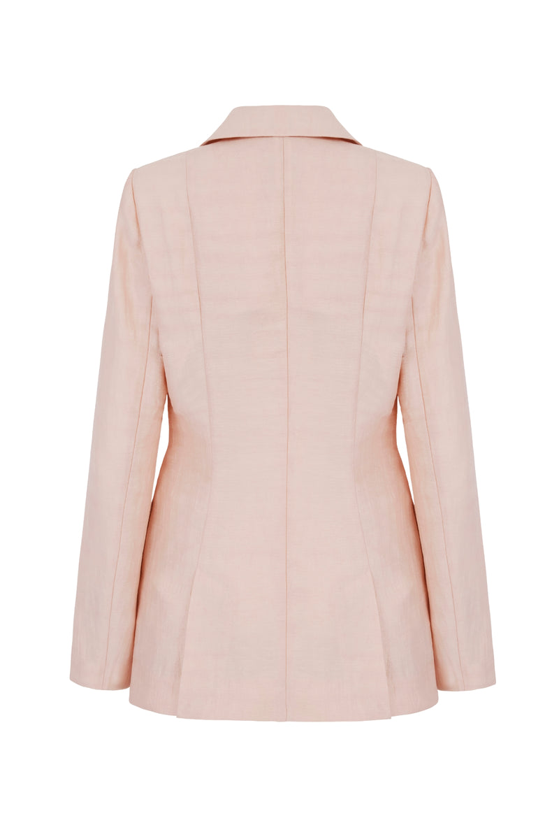 Load image into Gallery viewer, Rapallo Double Breasted Blazer Pink Luxe Linen - ARCHIVE SALE