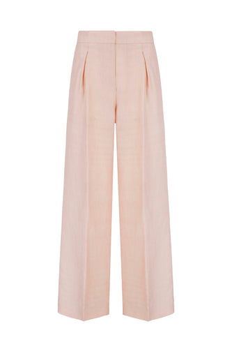 Rappalo Wide Leg Trousers Pink Luxe Linen