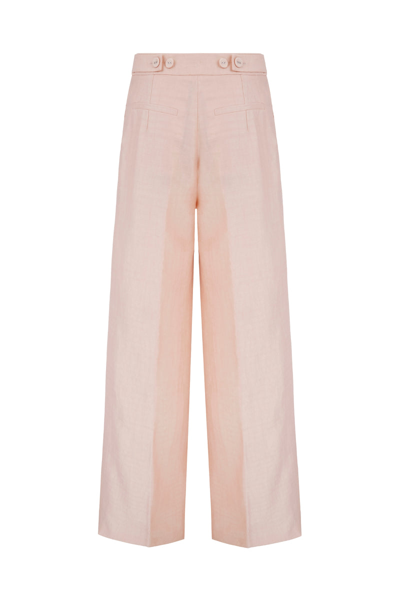 Load image into Gallery viewer, Rapallo Wide Leg Trousers Pink Luxe Linen