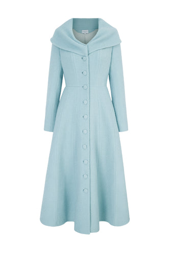 Cumbria Formal Coat Dress Duck Egg Wool Crepe