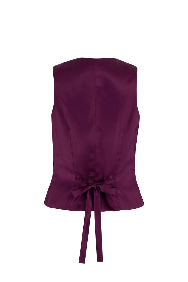 Load image into Gallery viewer, Tuxedo Waistcoat Plum Velvet ARCHIVE SALE