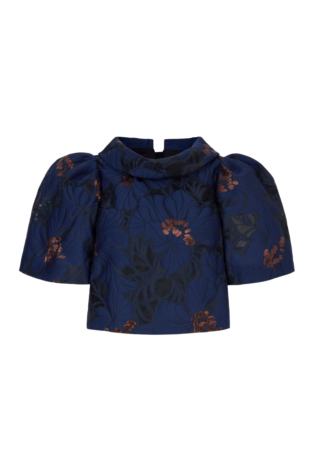 Load image into Gallery viewer, Clara Top Navy Floral Fil Coupè
