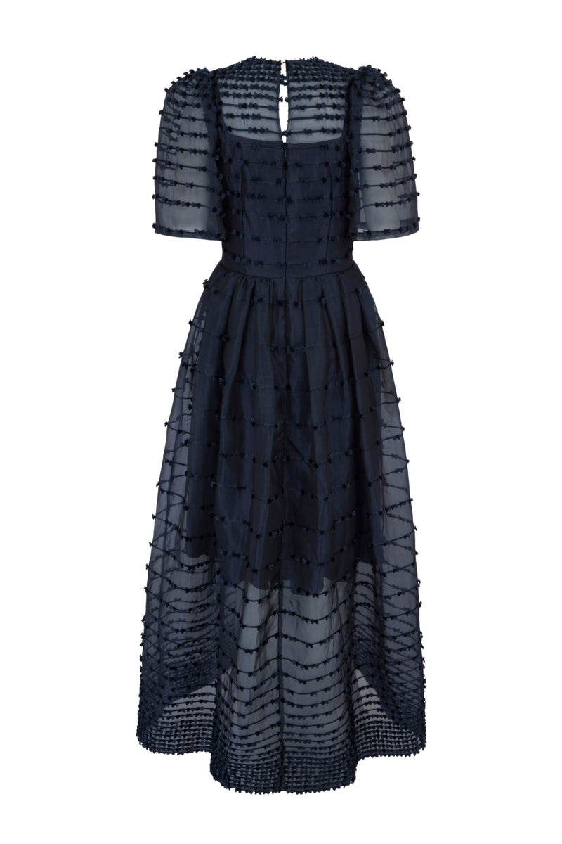 Load image into Gallery viewer, Maria Organza Bow Midi Dress