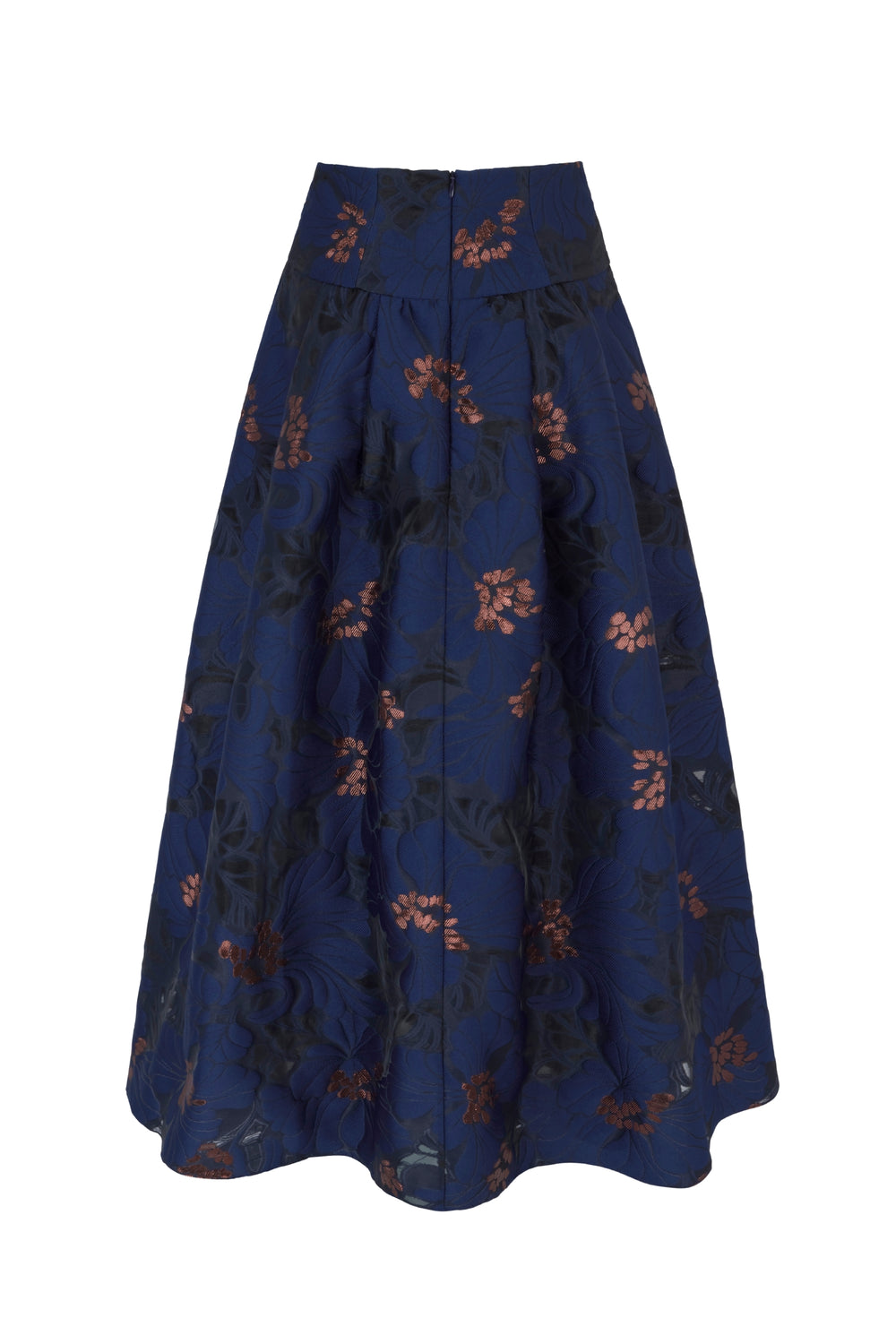 Load image into Gallery viewer, Clara Skirt Navy Floral Fil Coupè