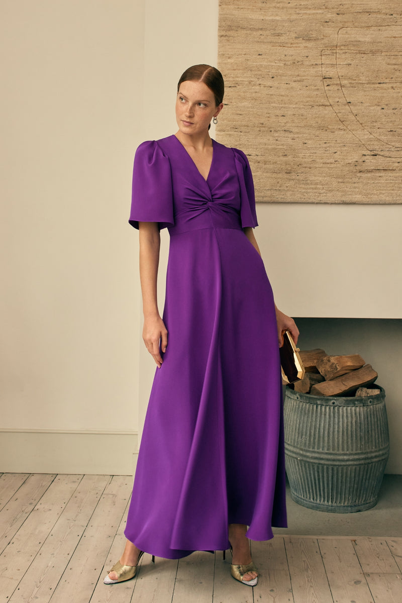 Load image into Gallery viewer, Holland Dress Violet Silk Cady