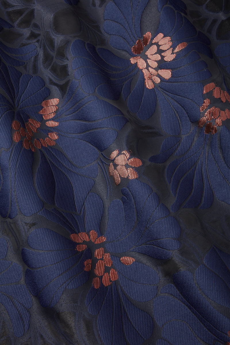 Load image into Gallery viewer, Clara Top Navy Floral Fil Coupé