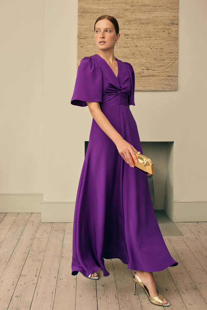 Load image into Gallery viewer, Holland Dress Violet Silk Cady