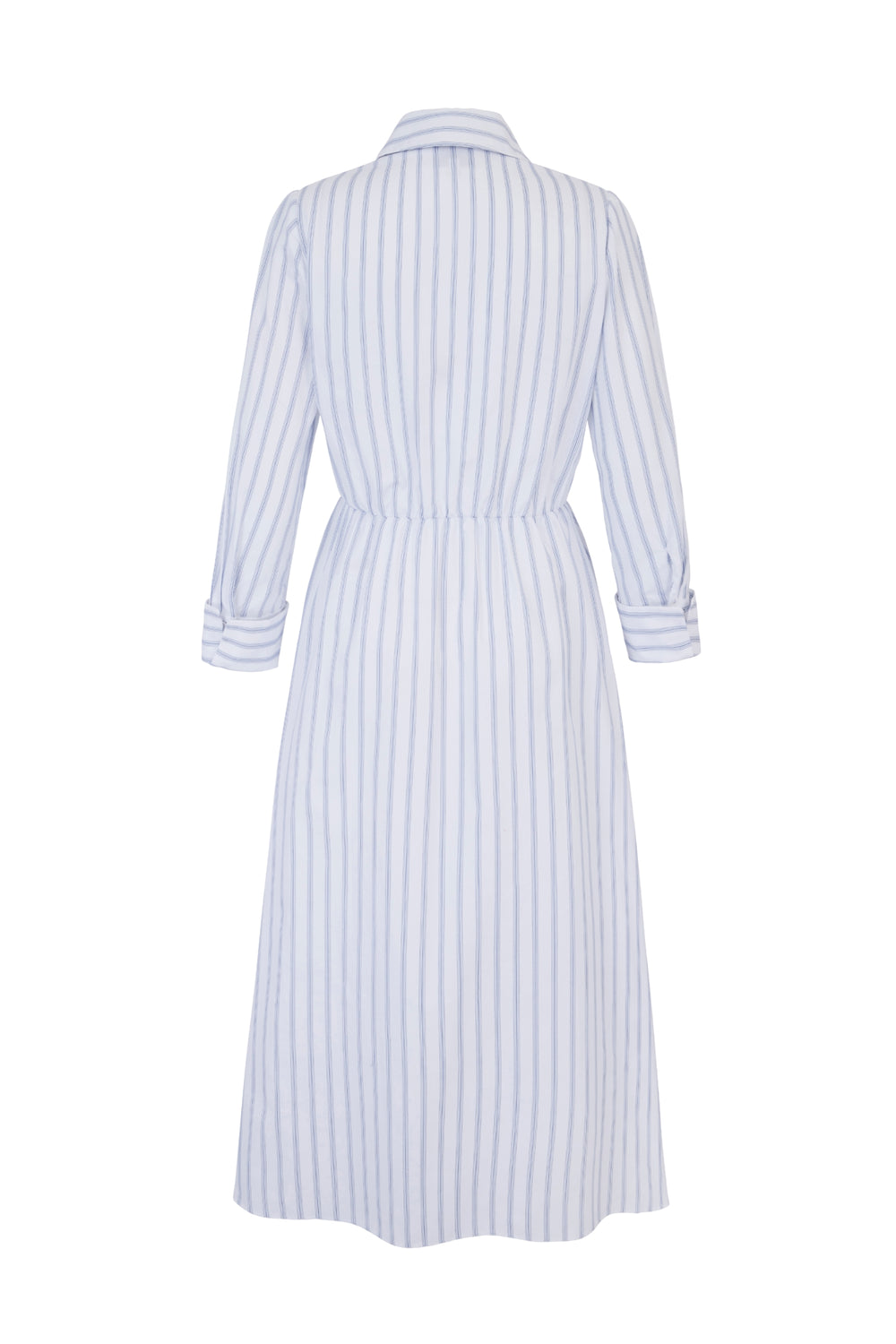 Load image into Gallery viewer, Priscilla 25 Striped Summer Shirt Dress White and Blue