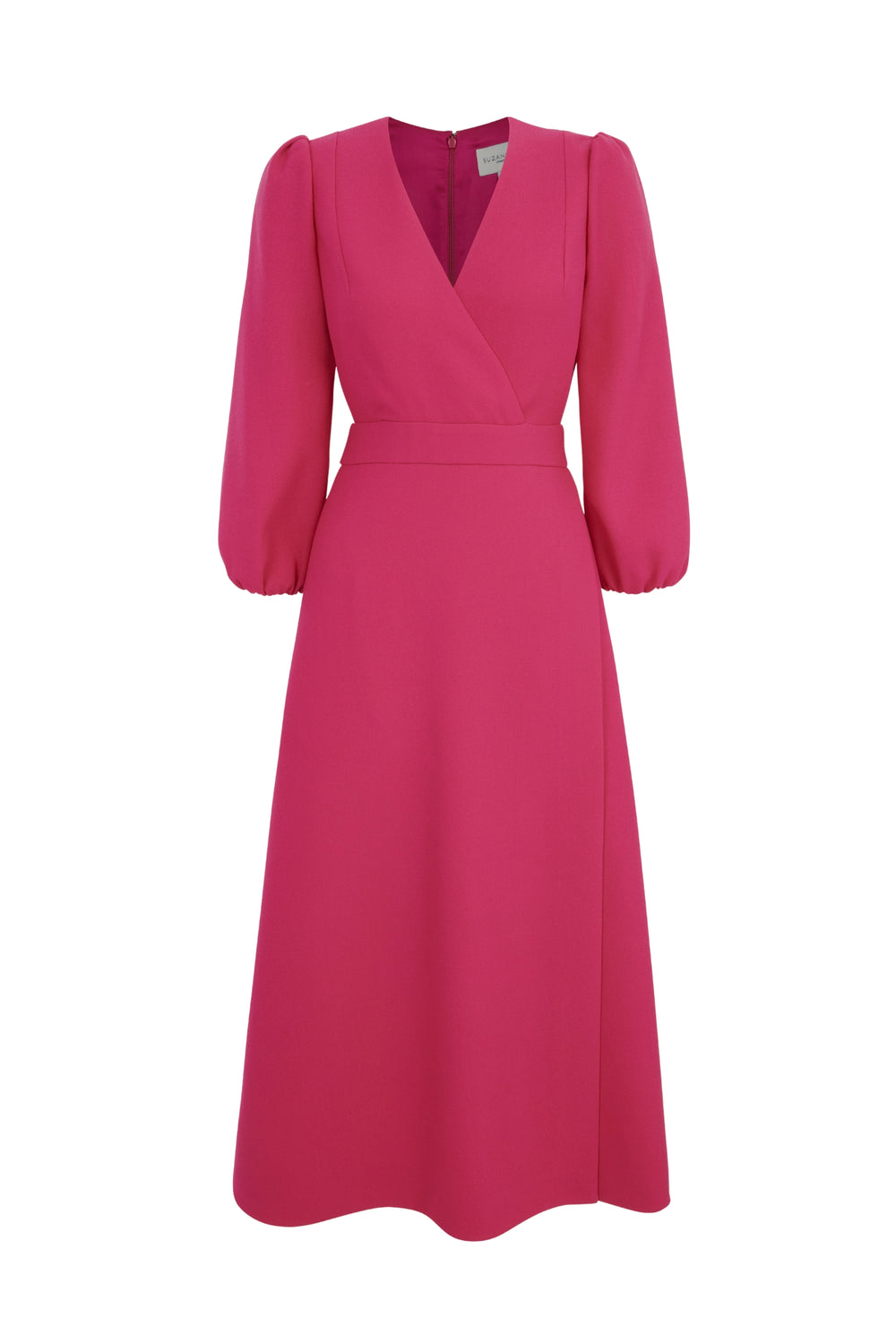 Load image into Gallery viewer, Clemmie Dress Wool Crepe Raspberry
