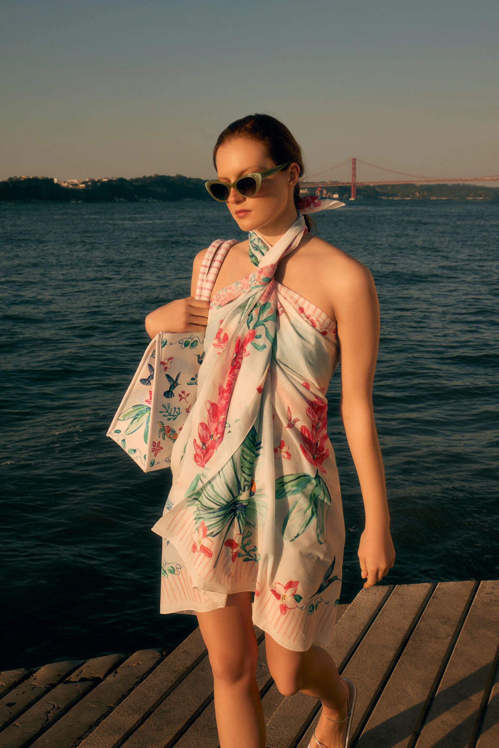 Tropical Caribbean Pareo and Tote Bag Set