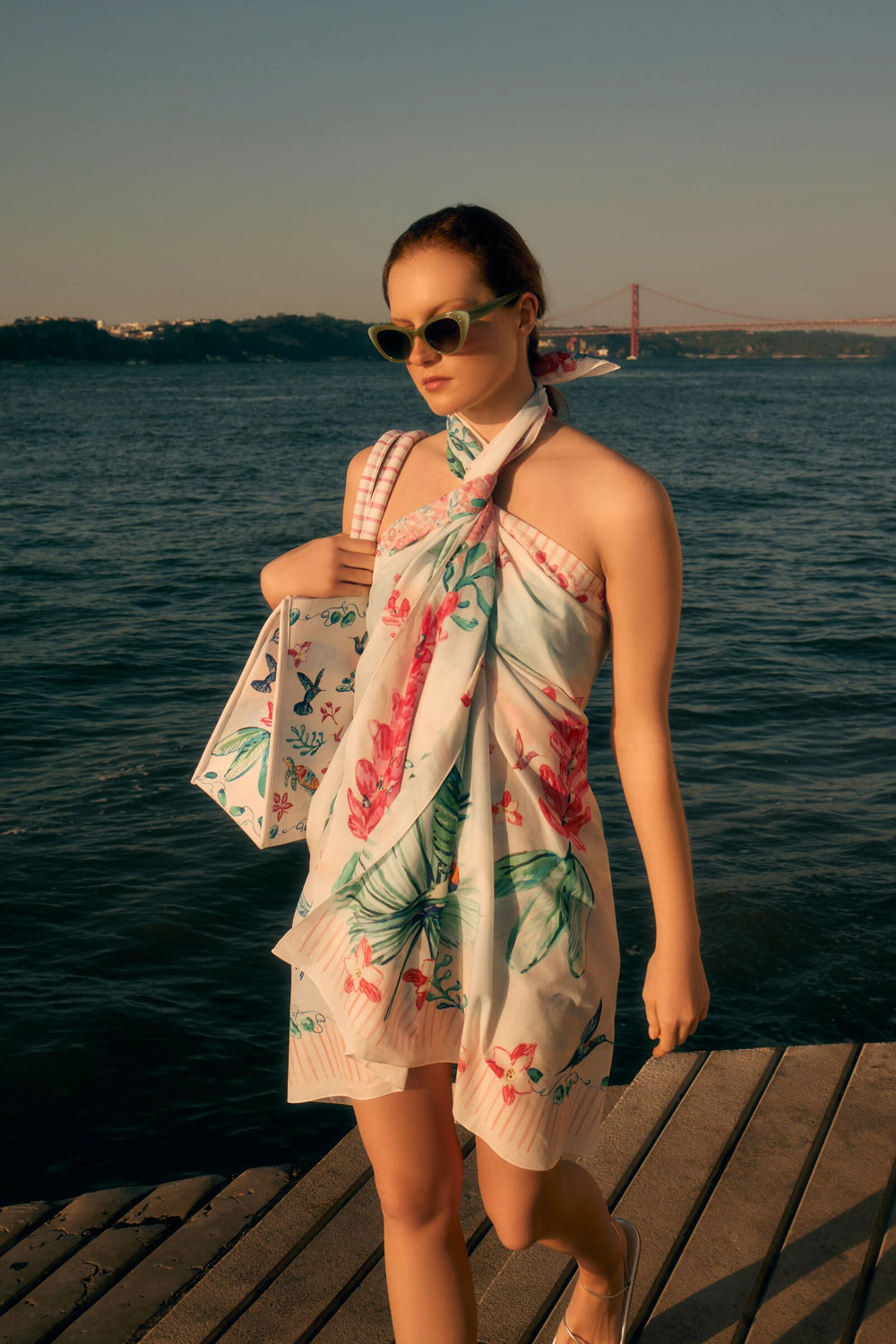 Load image into Gallery viewer, Tropical Caribbean Canvas Tote Bag x Susannah Garrod