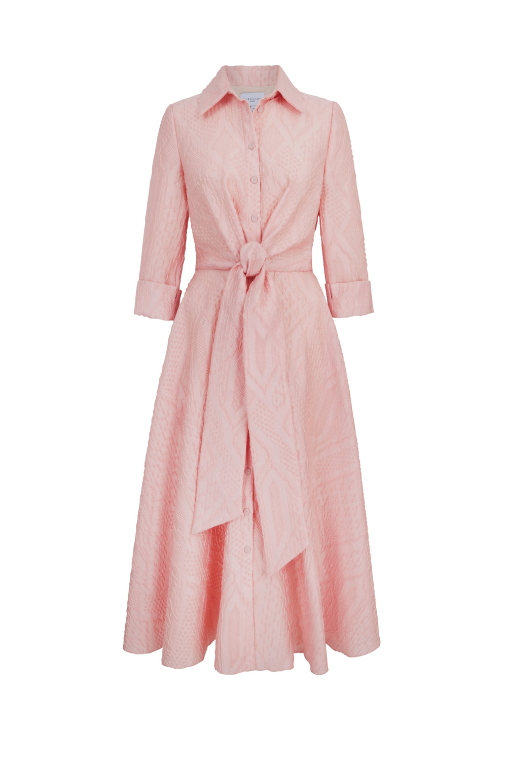 Load image into Gallery viewer, Rimini Dress Blush Geometric Cloqué