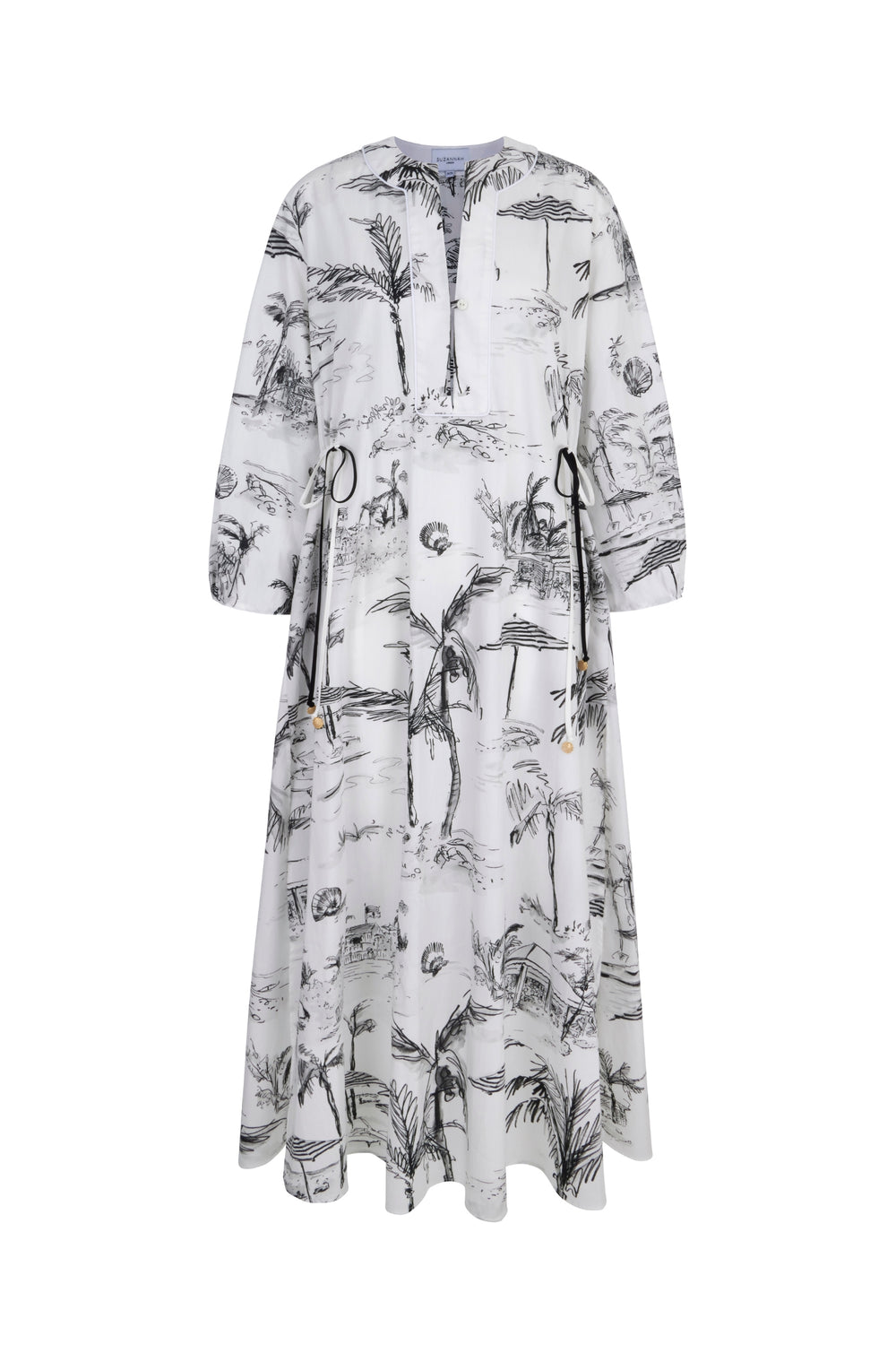 Load image into Gallery viewer, Pandora Bahamas Long Cotton Kaftan Dress x Susannah Garrod