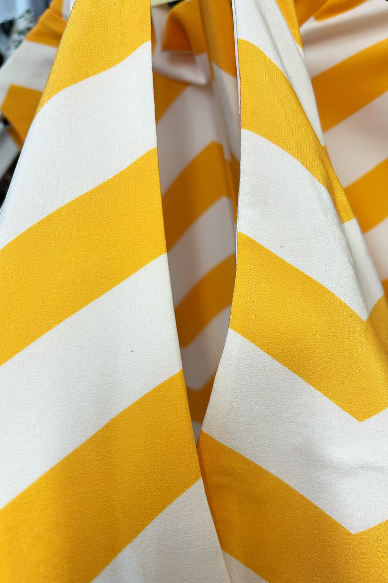 Load image into Gallery viewer, Palm Beach Halter Dress Yellow Chevron - ARCHIVE SALE