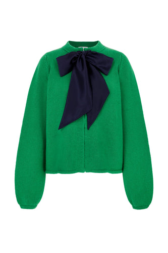 Fine Lambswool and Cashmere Cardigan Green