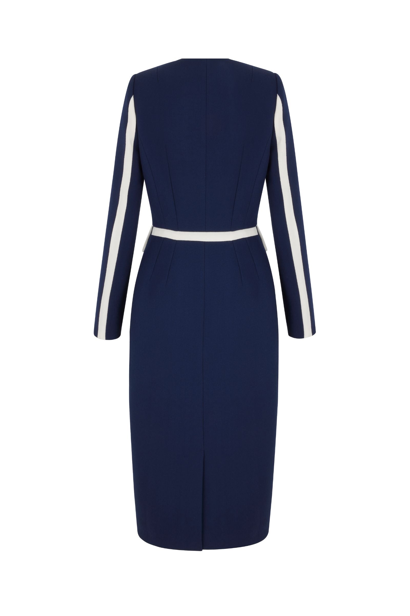 princess polly baby blue dress Suzannah London | Rivoli Navy Wool Crepe Coat Dress | Wedding Guest Dresses
