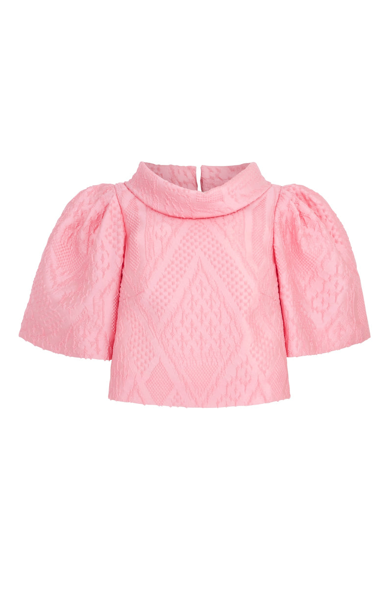 Load image into Gallery viewer, Clara Set Coral Geometric Cloqué - ARCHIVE SALE
