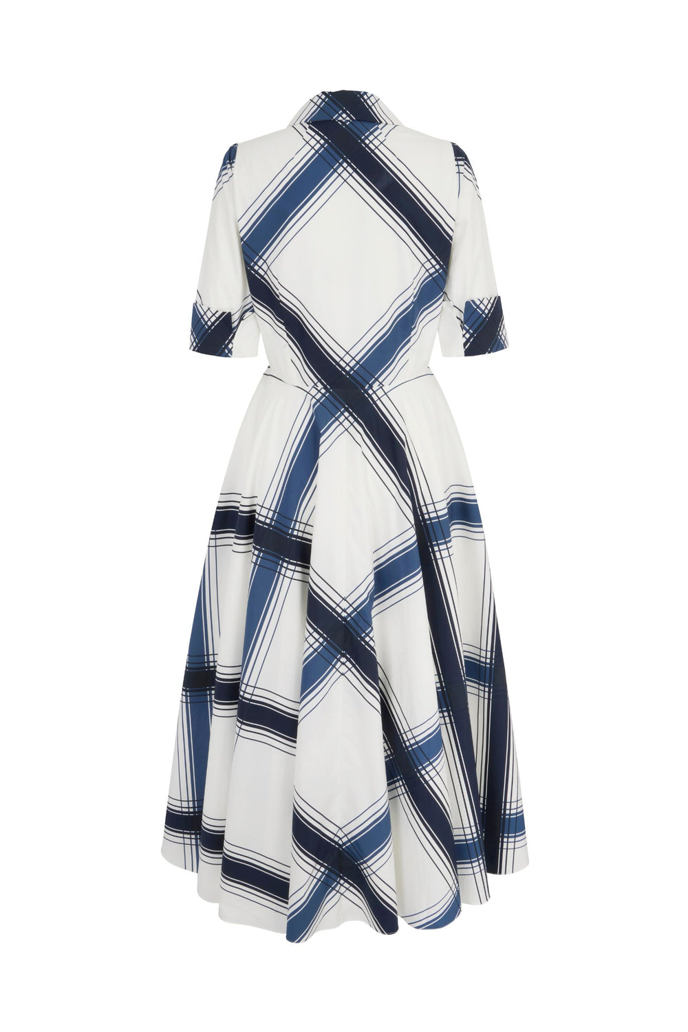 Load image into Gallery viewer, Edith Check Cotton Shirt Dress White