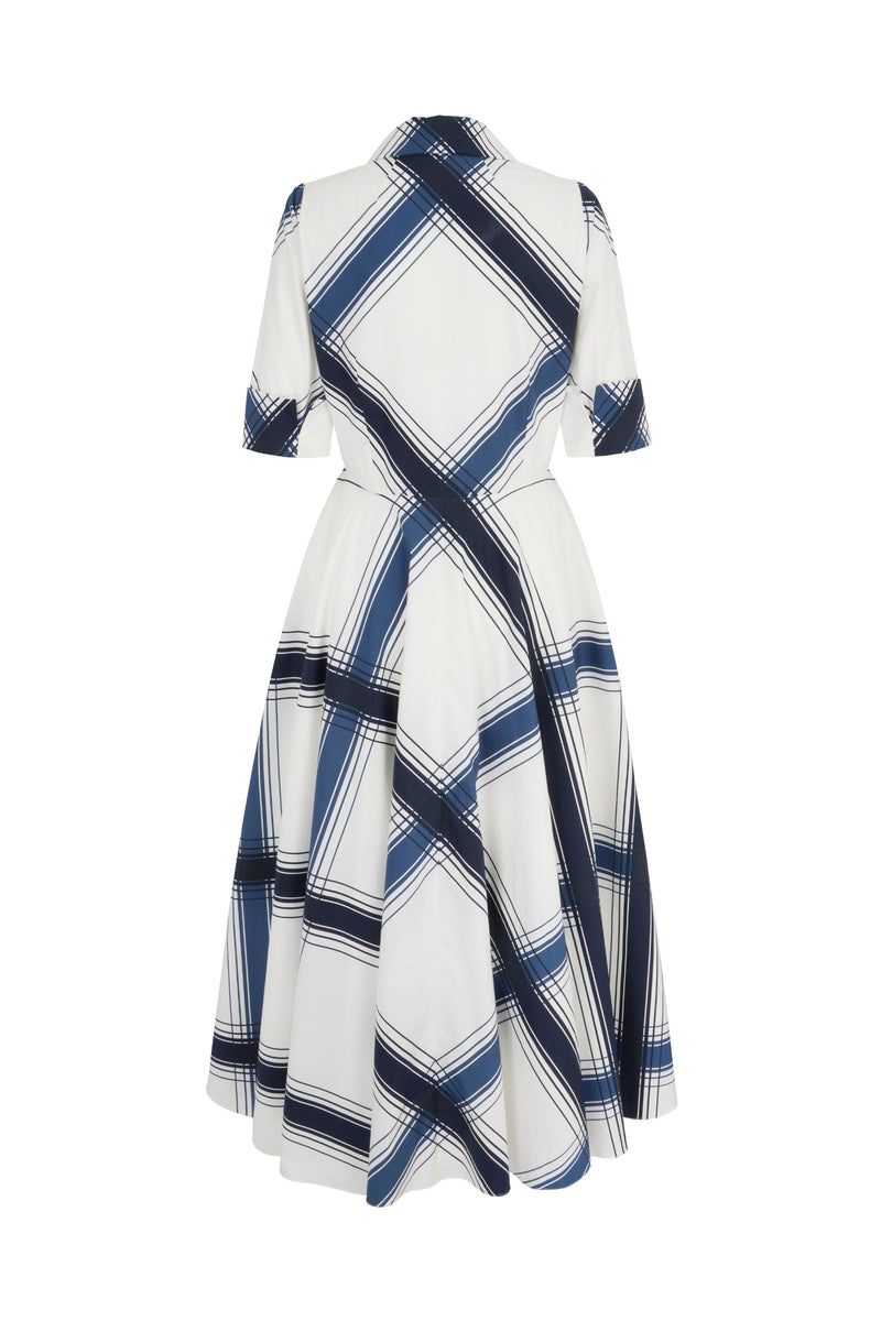 Load image into Gallery viewer, Edith Check Cotton Shirt Dress ARCHIVE SALE