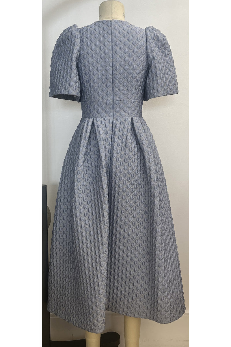 Load image into Gallery viewer, Dorothea Dress Light Blue Diamond Cloqué ARCHIVE SALE
