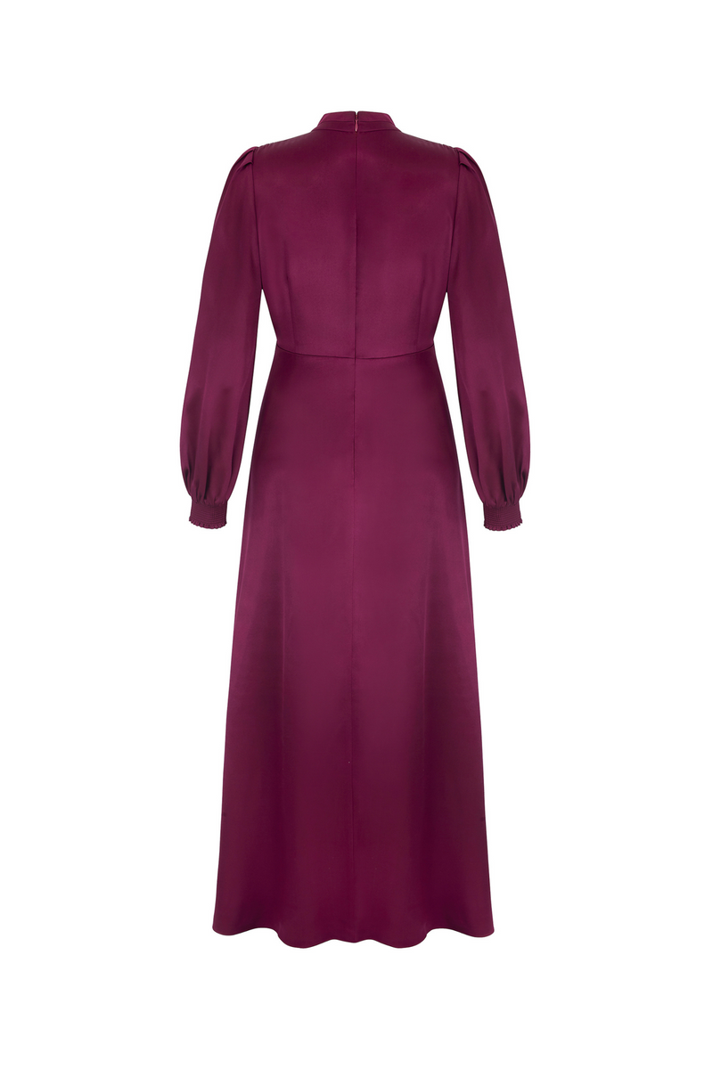 Load image into Gallery viewer, Gloria Lux Midi Dress Plum ARCHIVE SALE