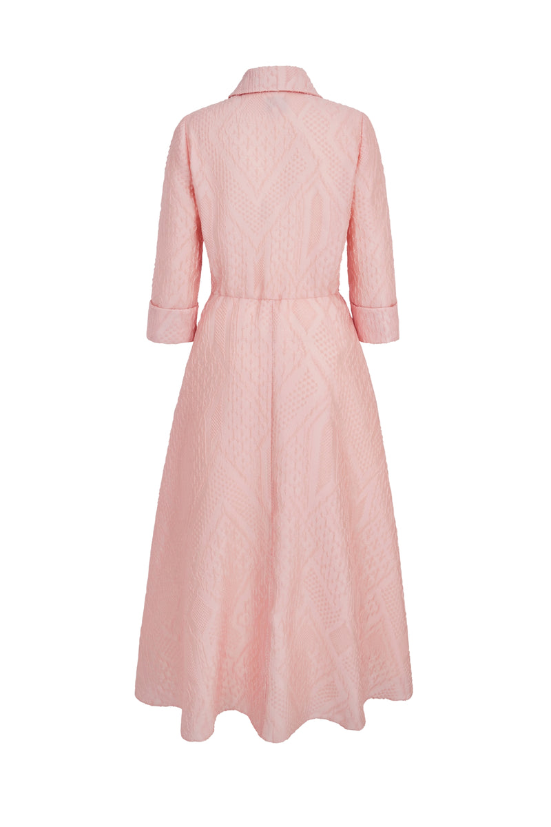 Load image into Gallery viewer, Rimini Dress Blush Geometric Cloqué ARCHIVE SALE