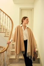 Load image into Gallery viewer, Cashmere and Virgin Wool Fringed Poncho
