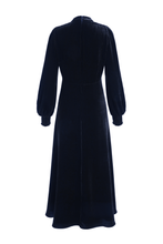 Load image into Gallery viewer, Gloria Velvet Tea Dress Navy
