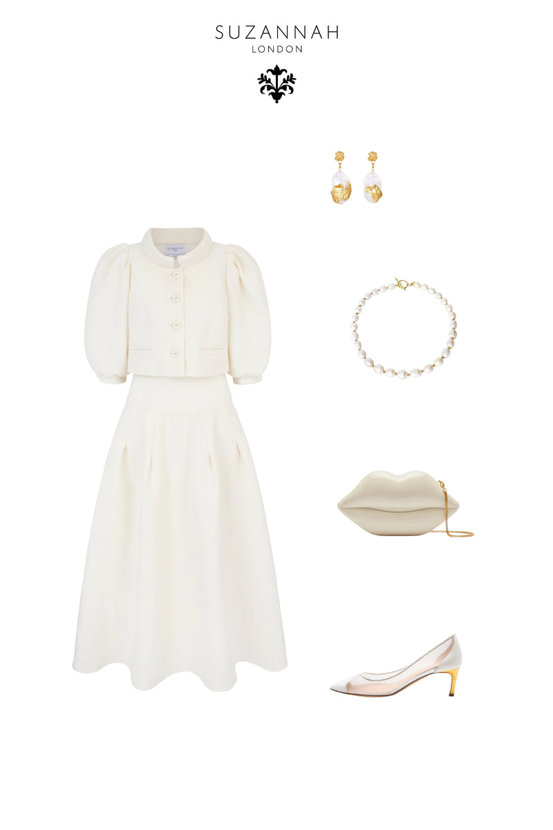 Load image into Gallery viewer, Harrogate Skirt Tweed Cream