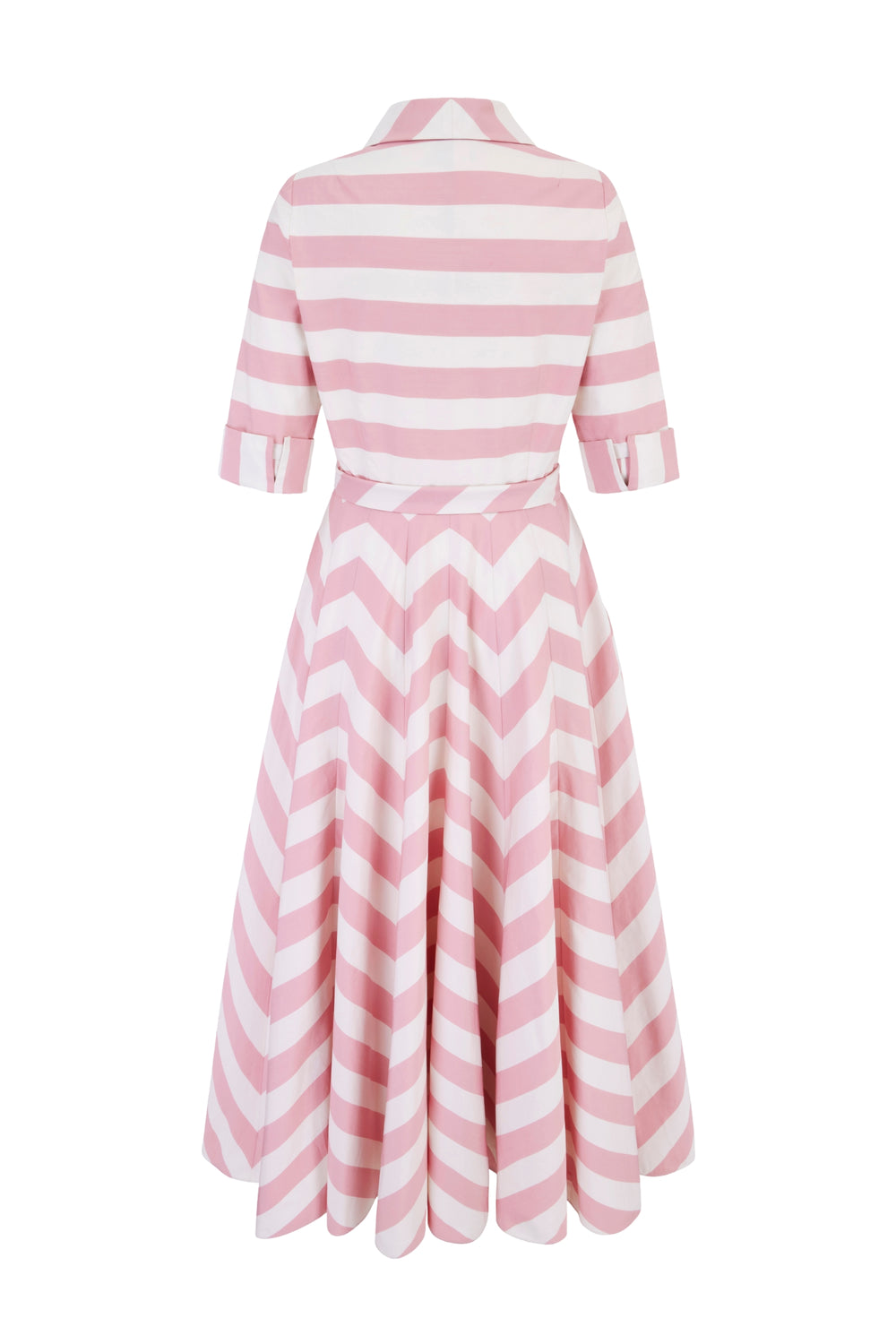 Load image into Gallery viewer, Edith Striped Cotton Shirt Dress Pink